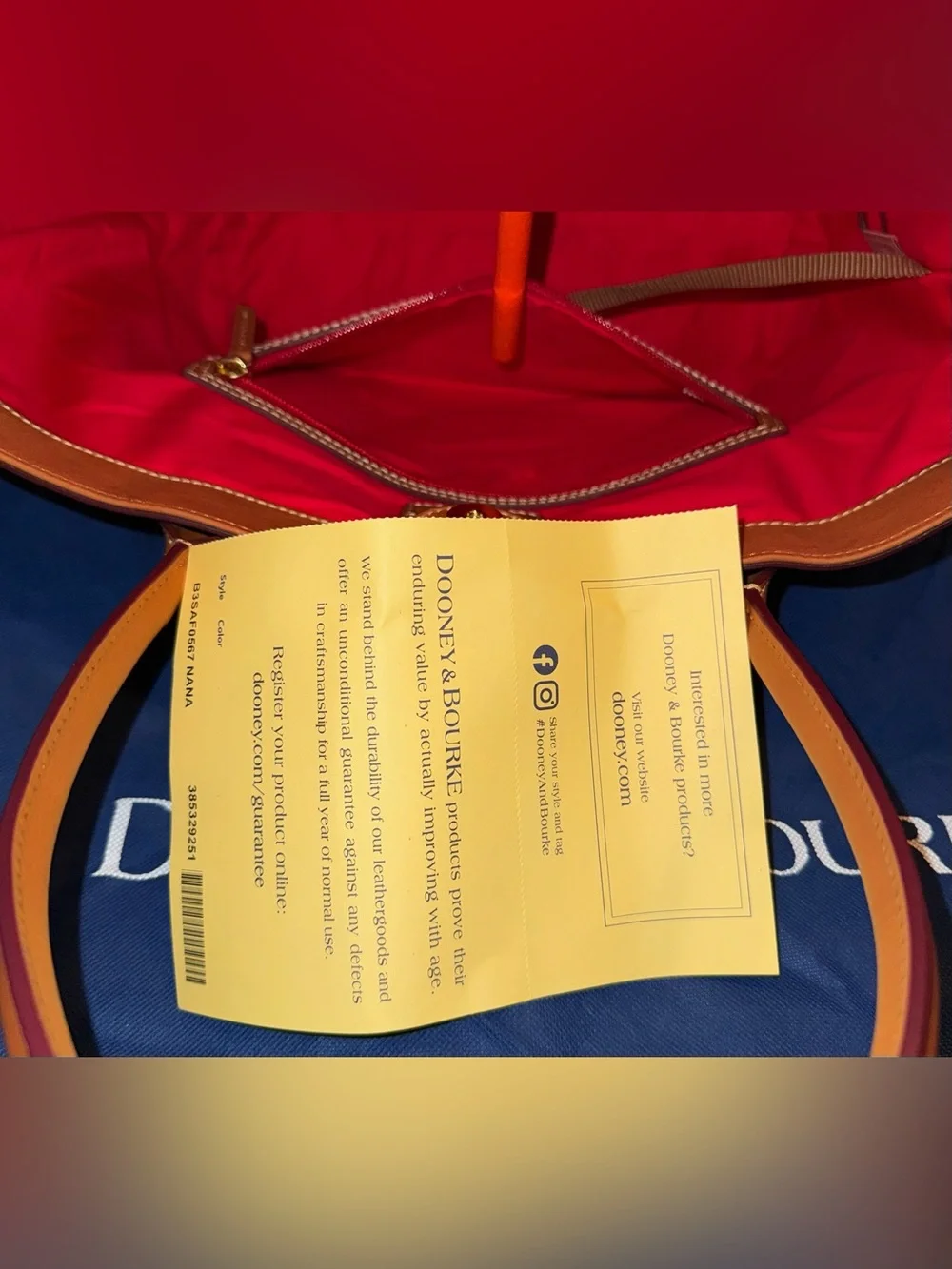 Dooney & Bourke Authentic Saffiano Leather Small Russel Tote Comes With Dust Bag